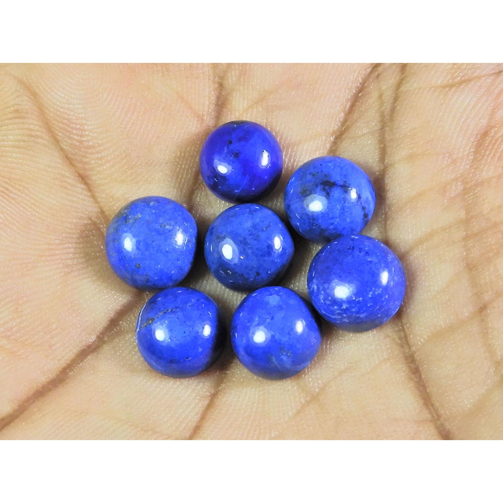 

9 ММ Натуральный Лазурит Круглый Кабошон Свободный Драгоценный Камень Лот 7 Шт. 21 Карат. А-486