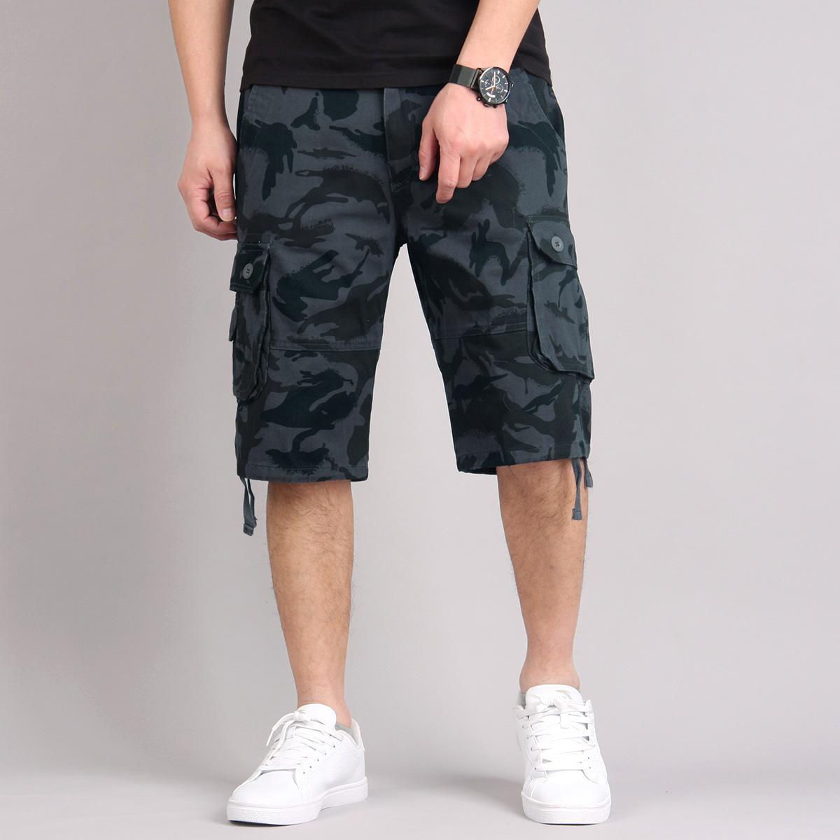 

Men s Cargo Shorts Casual Shorts Al Bermuda Male Clothes Hiking Fishing Sweatsuit Camo Joggers Shorts Plus Size 44 29 чёрный
