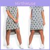 Summer Women Stars Printed Clothing Loose Fit Knee-length Casual Dress In Cotton Blend