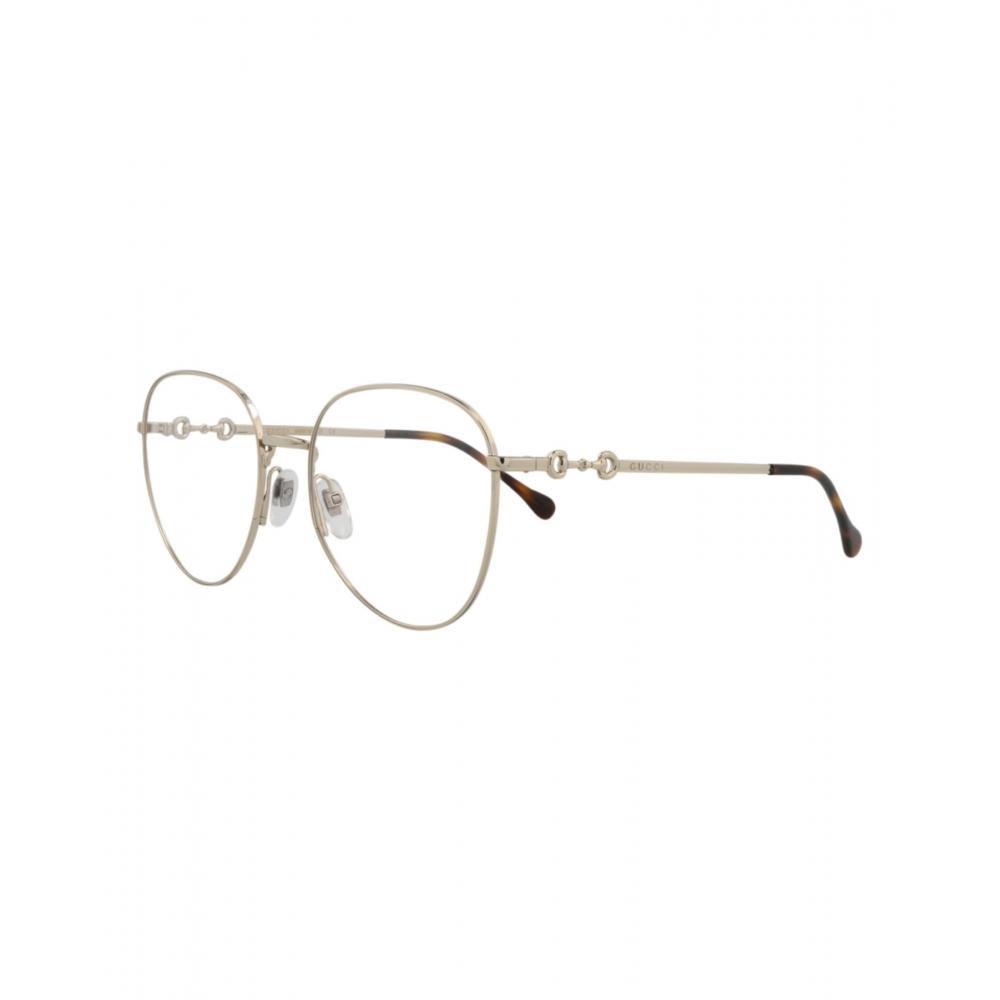 Gucci Cat Eye Frame Metal Optical Frames Gold Gold Transparent