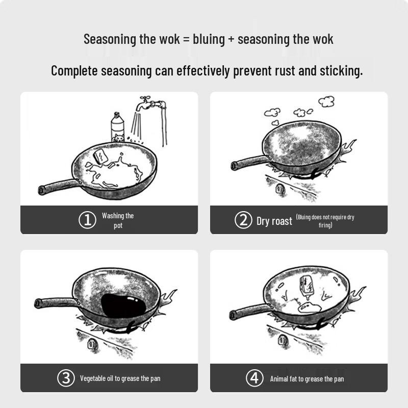 Zhangqiu Handsmidd Gjutjärn Non-Stick Wok