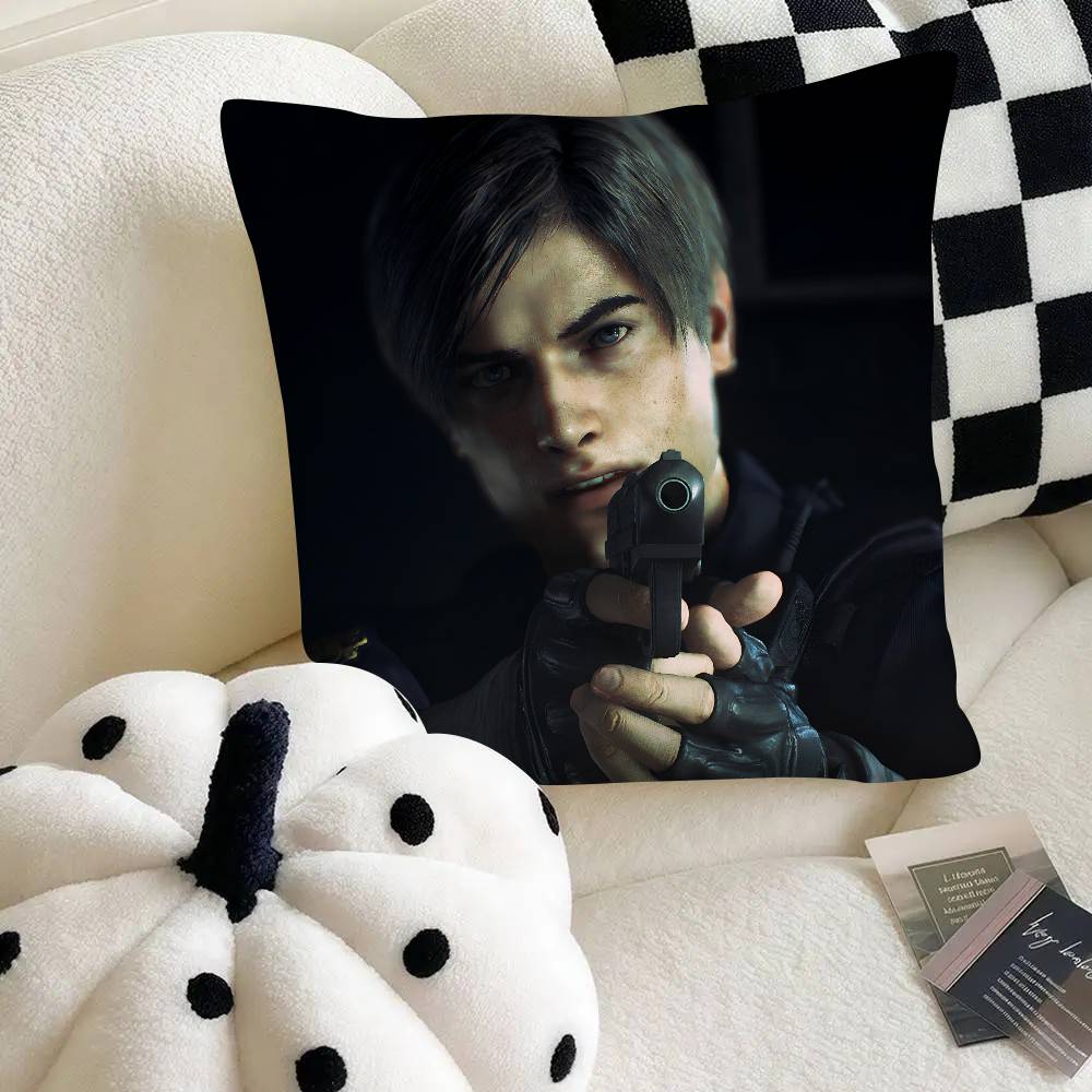 Leon Kennedy R-Resident E-Evil Pillow Case Fashion Square Pillowcase Bedroom Sofa Room Ins Decoration Leisure