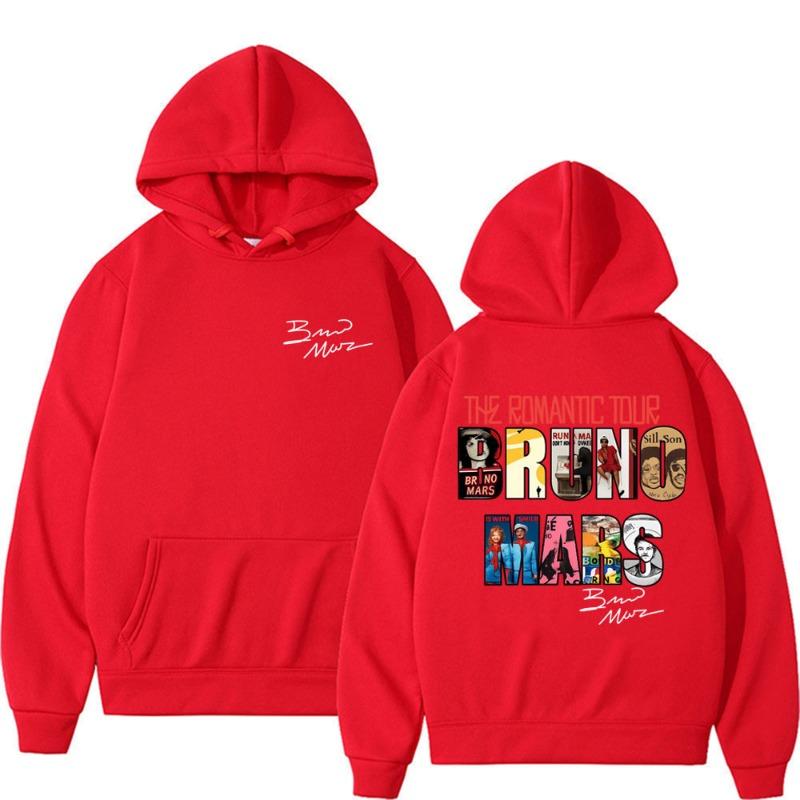 Bruno Mars The Romantic Tour Album Cover Sweatshirts Men's Clothes Fashion Oversized Hoodie Casual Fleece Bodywarmer Hooded