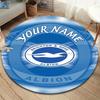 Blue Seagull Emblem Custom Name Round Area Rug Carpet Rug For Living Room Bedroom Sofa Playroom Decor Nonslip Floor Mat