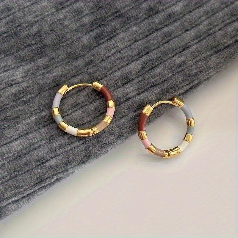Retro Trend Colorful Geometric Drop Female Earrings Niche Personality Design Fashion Holiday Party Accessories Jewelry