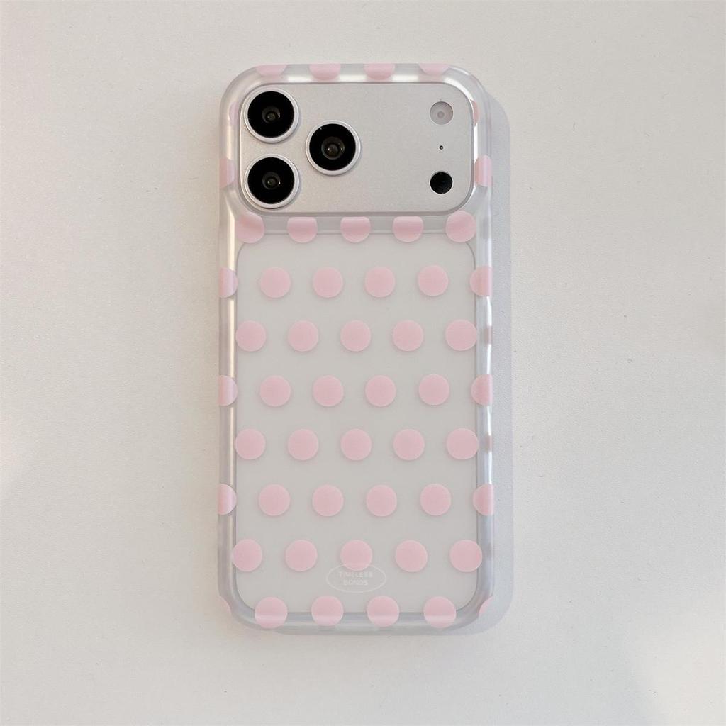 Drop-proof Frosted Polka Dot iPhone 14/13 Case for Apple 17/16/15 PROMAX