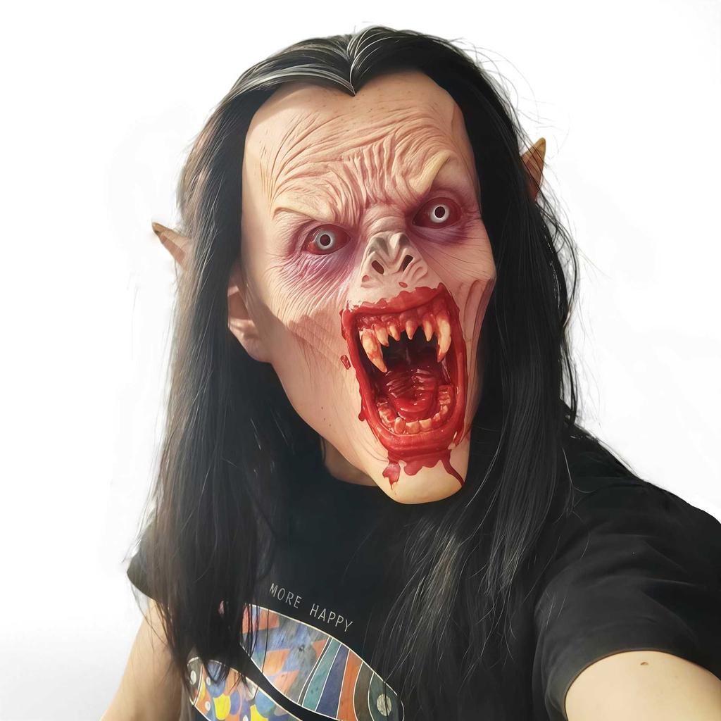 Halloween Horror Vampire-Dracula's daughter mask, Halloween face, scary and funny haunted house costume prop