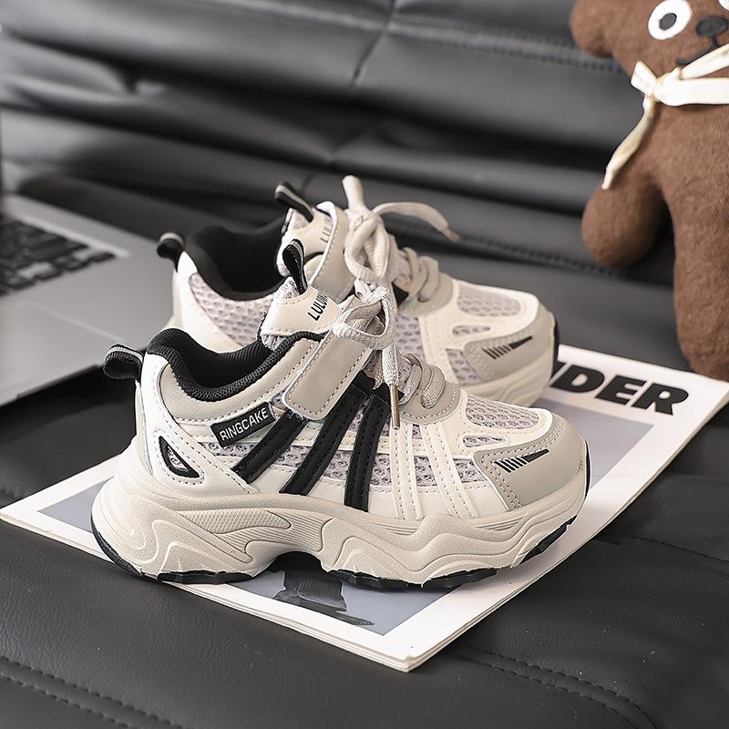 

Весна и лето 2025 года новая студенческая спортивная обувь для детей среднего и старшего возраста спортивная обувь сетка кроссовки производителя подошва ЭВА 30 чёрный