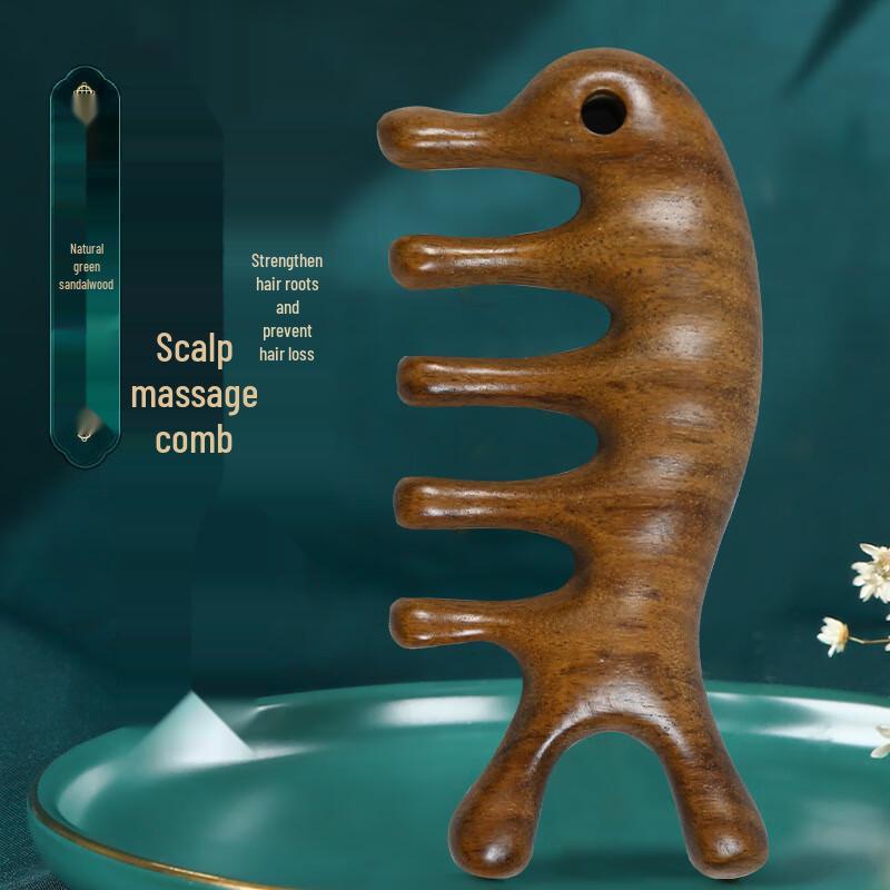 Chinese Style Green Sandalwood Meridian Massage Comb