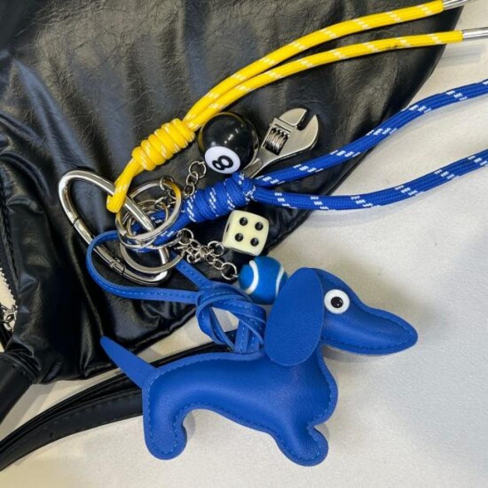 Dabimong Dakuni Bag Charm Leather Keyring Dog Keyring 3 Colors