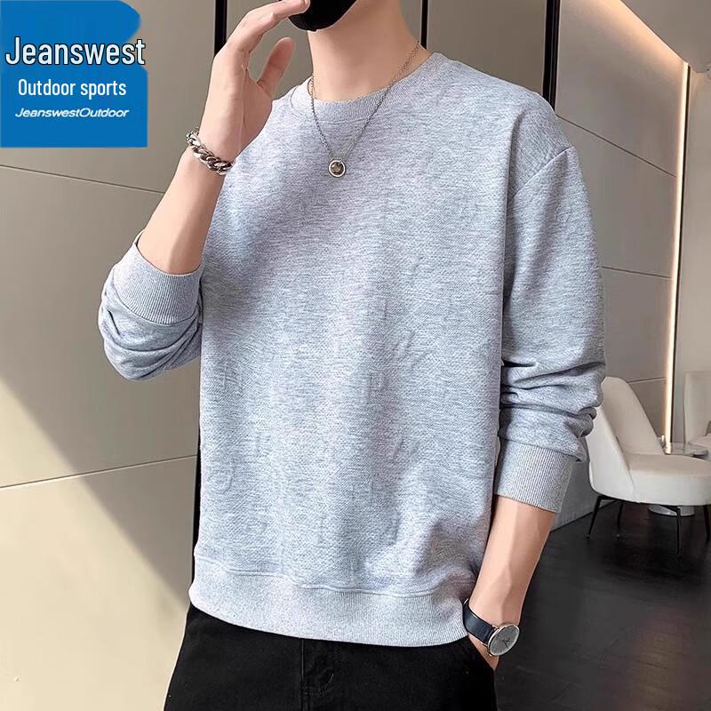 Jeanswest Unisex Casual Long Sleeve Round Neck T-Shirt