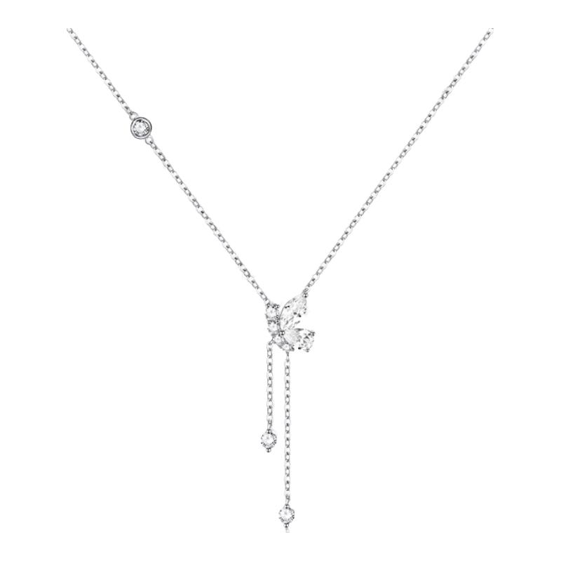Fanci Butterfly Tassel Silver Necklace