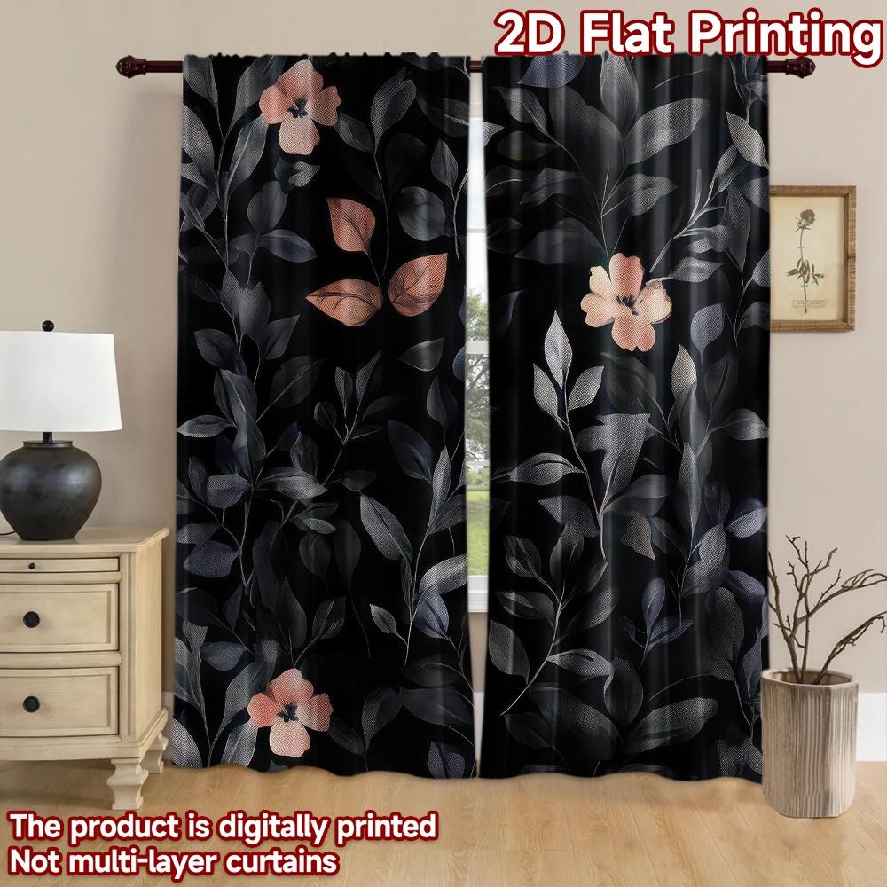 2D flat Photography Backdrop Background cloth Dark Floral Leaves 100% Polyester Festive Holiday Perfect for Suitable for