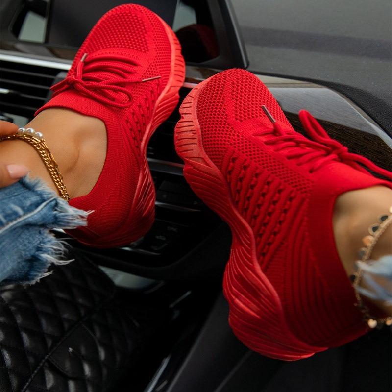 New Large-sized Sports Shoes for Women, New Thick-soled Front Lace-up Dad Shoes