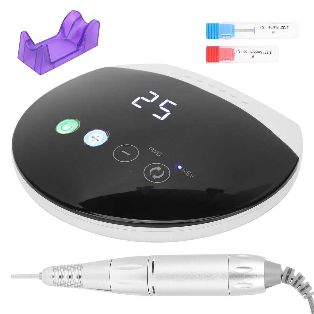 30000RPM Electirc Nail Drill Machine Portable Adjustable Nail Grinding Polisher (100‑240V)EU Plug