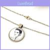 Time Portrait Gemstone Pendant Necklace Retro Glass Pendant Sweater Chain