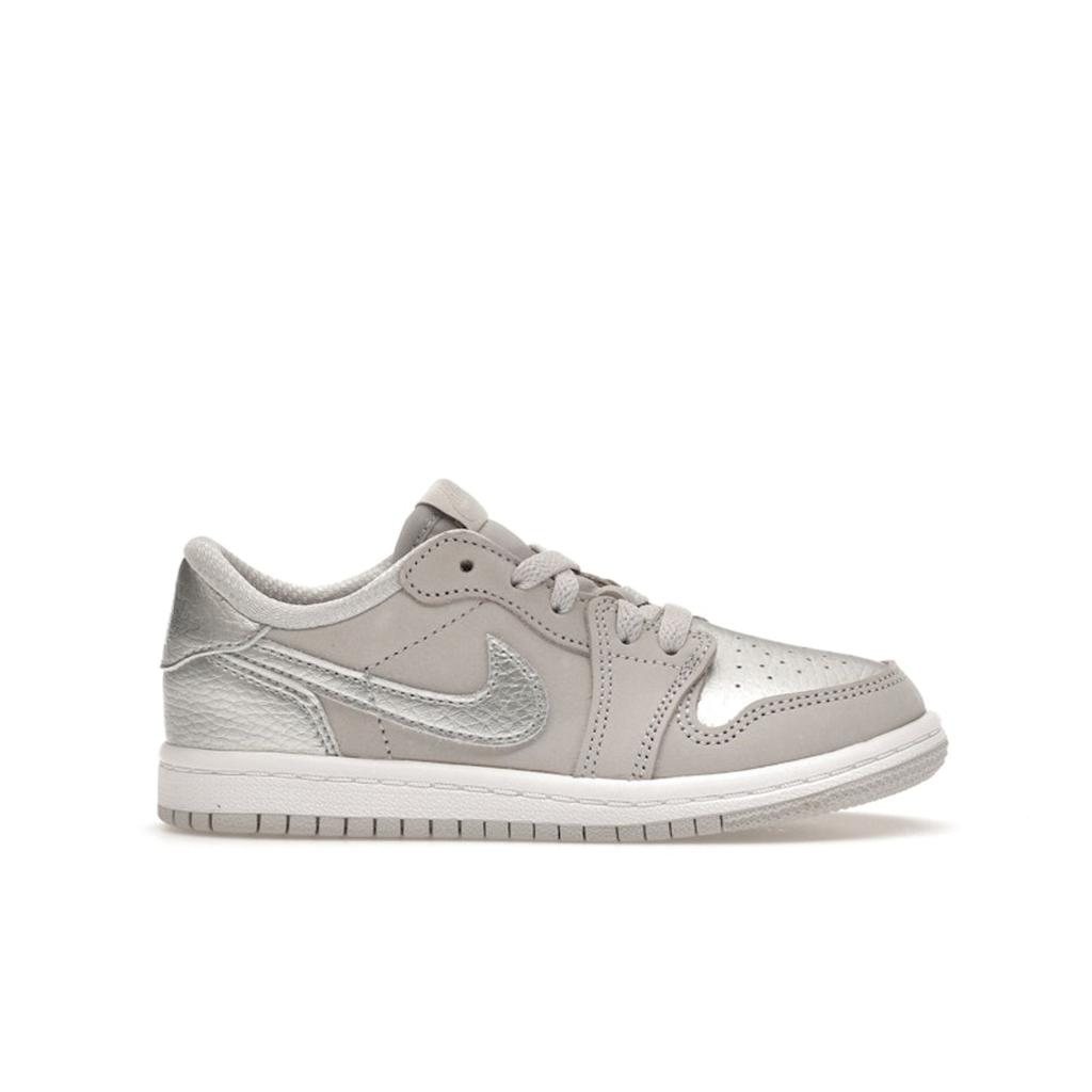 Air Jordan 1 Retro Low OG TD Metallic Silver Baby Sneakers Grey Neutral-Grey White FQ5435-002