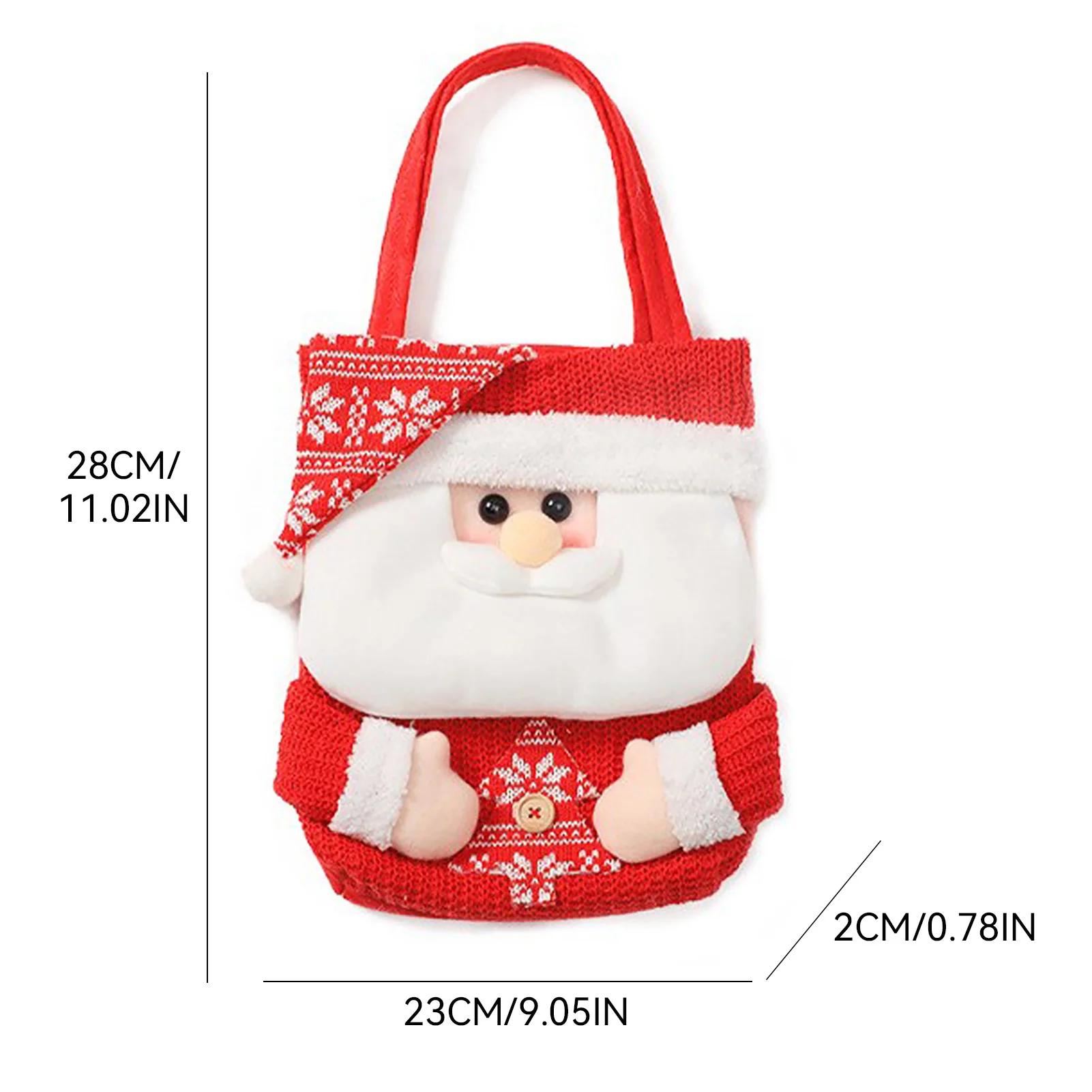 Christmas Gift Candy Bag 2025 Decorations Santa Elk 3d Tote Handbag Children s Christmas Eve Flip Hat Cartoon Candy Bags