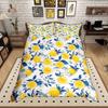 Homewish Tropical Fruit Duvet Cover Set Lemon Print Bedding Set Botanical Plant Leaf Quilt Cover Set Bedroom Decor