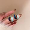 Korean Arc Cross Enamel Stud Earrings for Women Geometric Jewelry Party Accessories