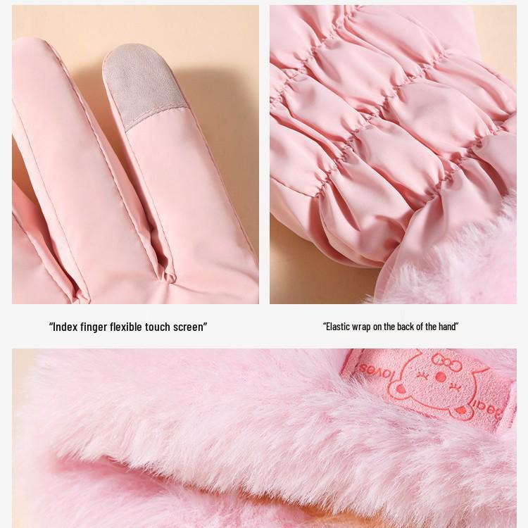 Women's Warm Winter Gloves 2025 - Thickened, Velvet-Lined, Windproof, Waterproof, Touchscreen-Compatible.