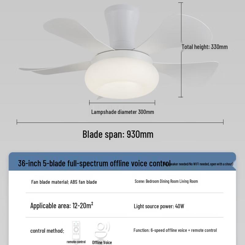 OEING Smart Ceiling Fan with Eye-Care LED Light