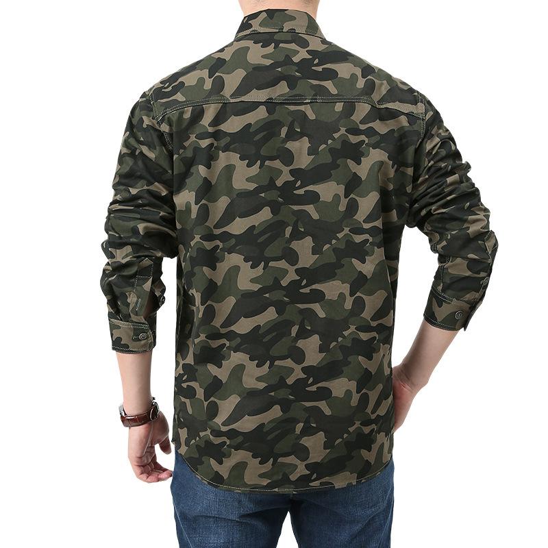 Long Sleeved Shirt for Men, Vintage Workwear for Spring and Autumn, Casual Shirt