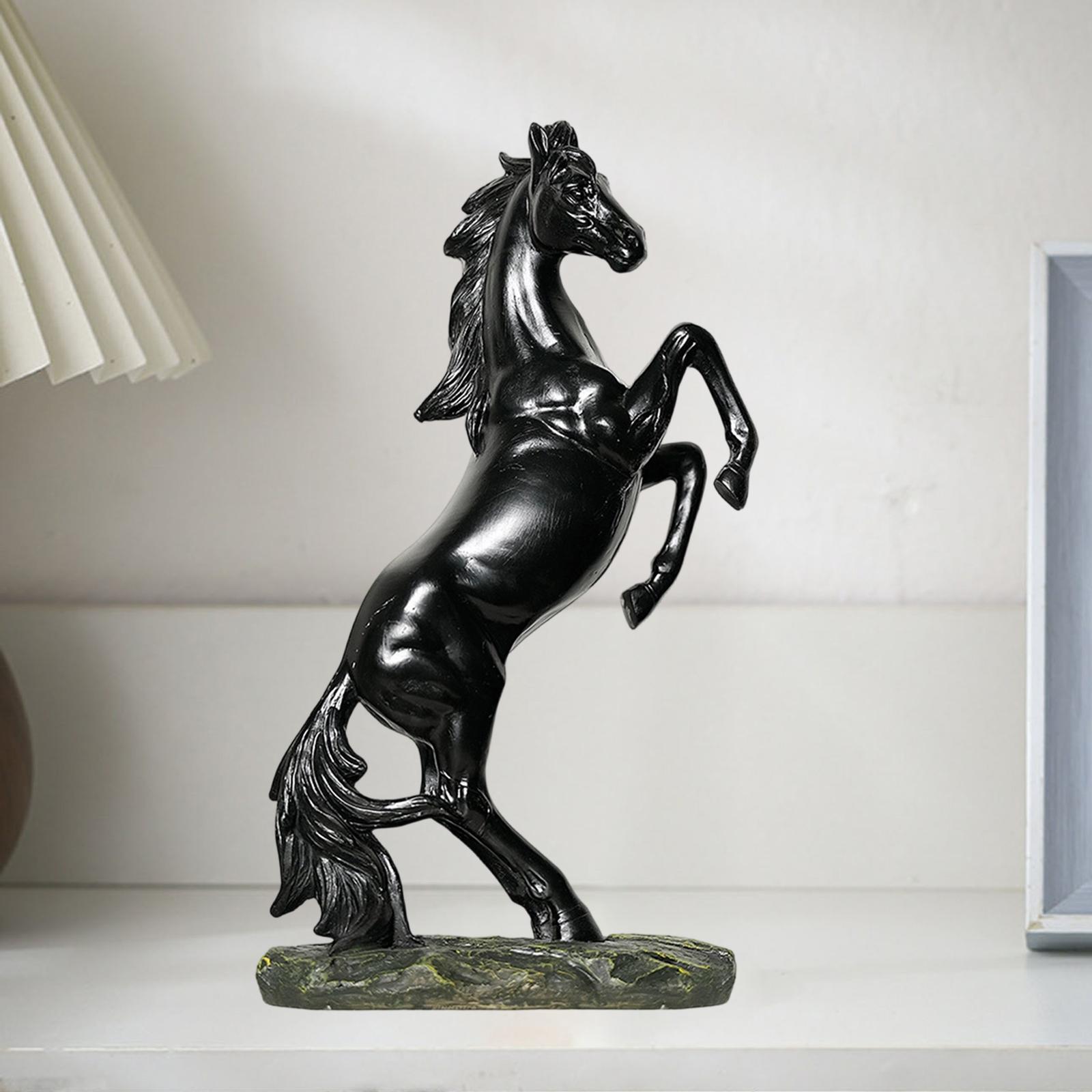 

Horse Statue Crafts Ornament Animal Figurine,Animal Collectible Statue Horse Sculpture for Cabinet Desktop Bedroom Living Room чорний