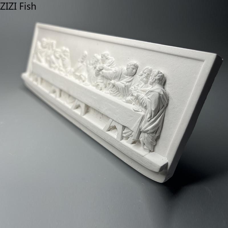 The Last Supper Stereoscopic Printmaking Figures Relief Plaster Statue Desk Decoration Characters Sculpture Room Aesthetic Decor