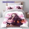 Demon Slayer Nezuko Kamado Magical Anime Bedding Set Duvet Cover Polyester Soft Comforter Bedroom Set -QJY