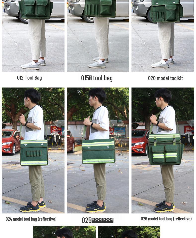 Sturdy Multifunctional Canvas Electrician Tool Bag - Durable, Wear-Resistant Hardware Organizer Pouch