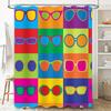 Unique Glasses Shower Curtain Sets Waterproof Bathroom Decor Modern Art Pattern Fabric Liner Vintage Style Home Textile