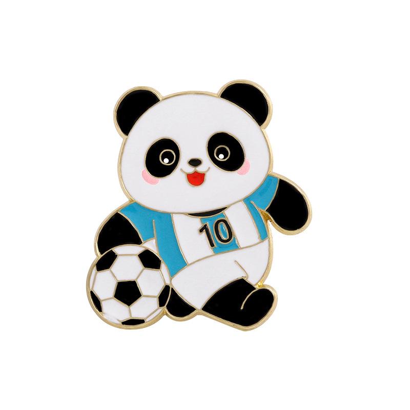 2026 World Cup Panda Football Badge Cute Cartoon Animal Sports Games Souvenir Brooch Pin