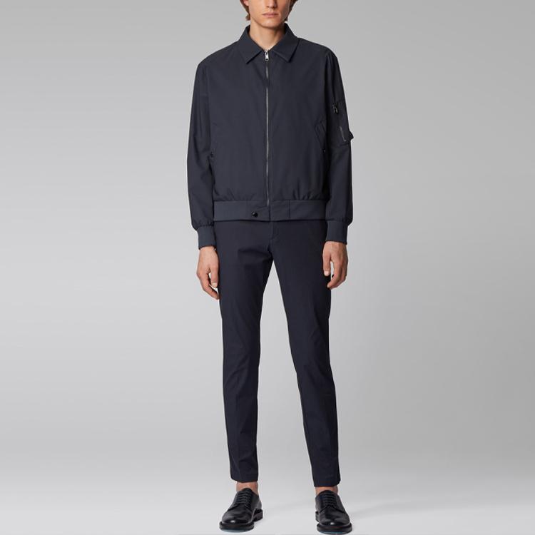 HUGO BOSS Jackets Men's Navy Blue Lapel Moderate Other 50427837-406