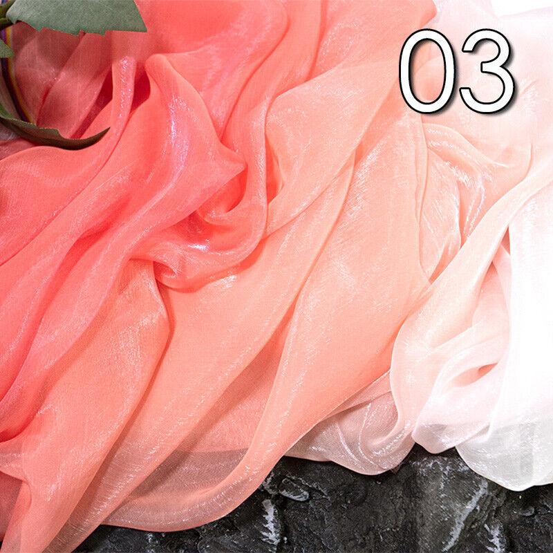 100X150CM Brocade Silk Gradient Chiffon Fabric Hanfu Stage Costume Material Crafts Organza Tulle Fabric DIY Sewing Supplies