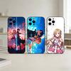 A-Asuna Anime K-Kirito Phone Case For iPhone 17,16,15,14,13,12,11 Plus,Pro Max,SE4Soft Silicone Black Cover