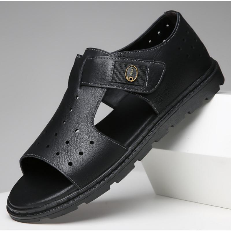 Fashion Designer's New Openwork Breathable Roman Style Men's Sandals Summer Fashion Hand-sewn Outdoor Beach Male Shoes