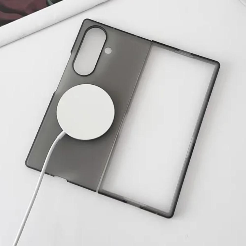 Transparent Ultra Thin Magnetic Phone Case for Samsung Galaxy Z Fold 7 6 5 4 3 for Magsafe Wireless Charge Protect Cover Funda