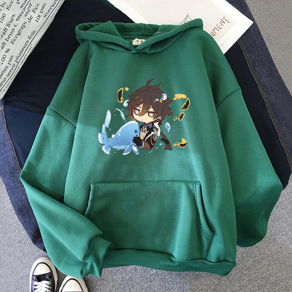 Genshin Impact Clothes Women Game Zhong Li Print Kawaii Hoodie Colors 12 Oversized Sweatshirts Anime Aesthetic Harajuku