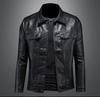 Autumn new men's leather jacket slim casual simple teen PU leather jacket men's jacket top