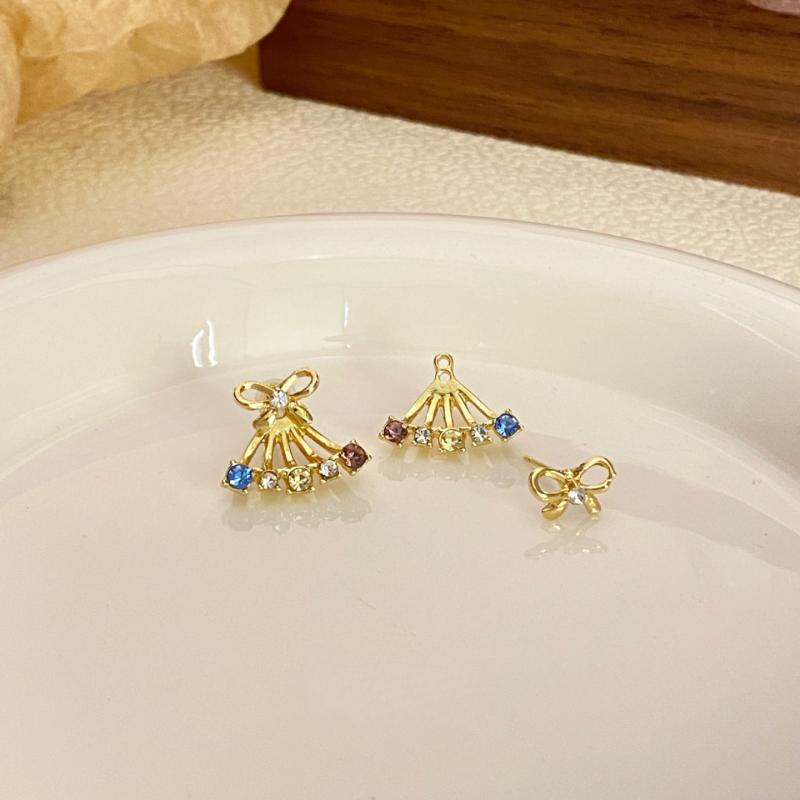 

Новые модные серьги-джокеры с цветными бриллиантами и бантом для женщин