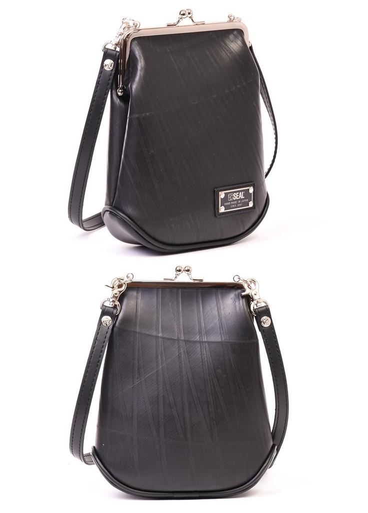 Seal Kiss Lock Shoulder Bag for Clasp Crossbody Mini Shoulder Men, Closure, Bag, Bag, Small, Waterproof, PS-194BK