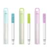Travel Friendly Retractable Straw with Silicones Mouthpieces and Case Folding Straw for Easy Cleaning