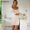 New Summer Beach Knit Hollow Biquini Vacation Beach Cover-up Women's Dress