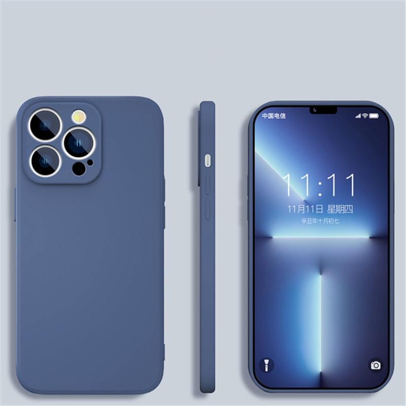 Skin Feel Liquid Silicone Case For iPhone 14 13 12 11 Pro Max X XR XS Max 8 7 6 Plus Shockproof Square Bumper Soft Back Cover