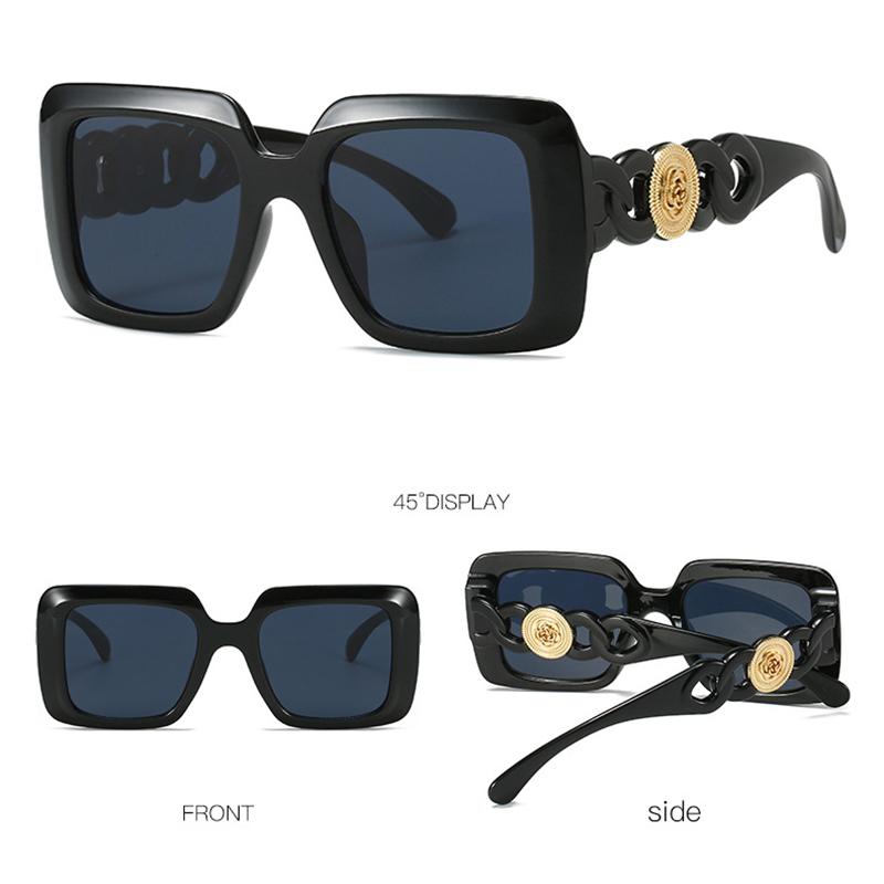 Vintage Fashion Square Big Frame Sunglasses Women Men Luxury Brand Designer Oversized Sun Glasses For Female Travel Eyewear