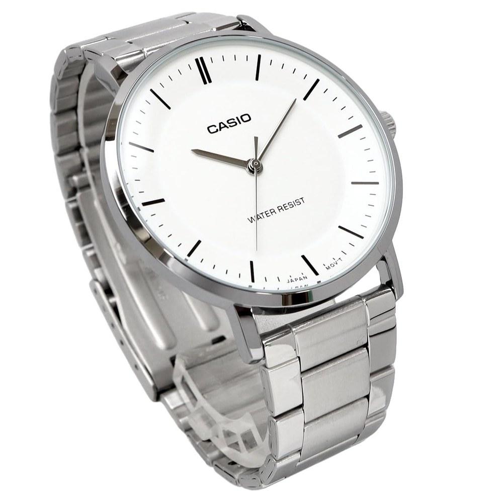 Casio Quartz Men's Wristwatch MTP-VT04D-7E White Metal Band
