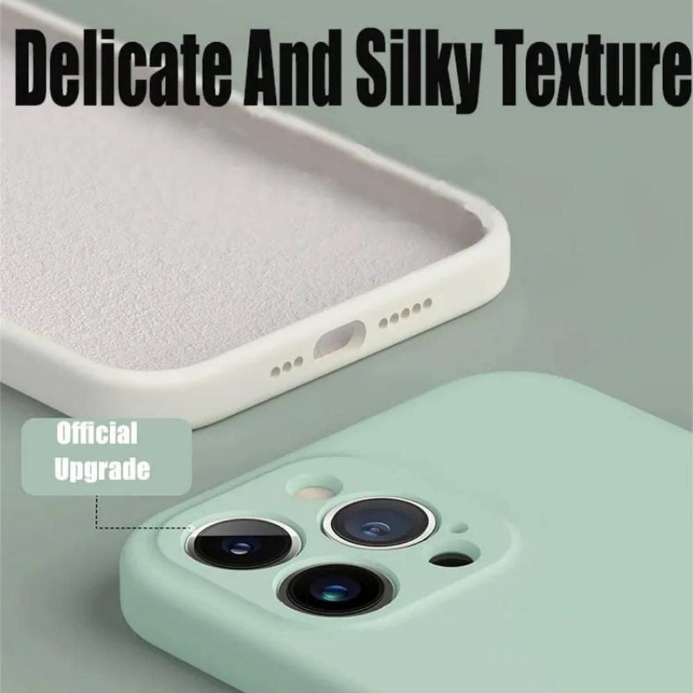 New Yellow iphone Case 12 13 Mini X XR XS SE 7 8 14 15 16 Plus Liquid Silicone Cover For Apple iPhone 16 15 14 13 12 11 Pro Max