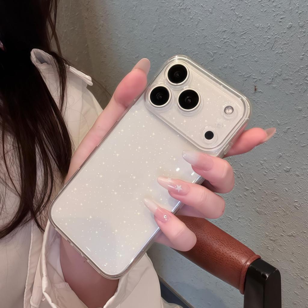 Soft TPU Cute Clear Glitter Case For For Iphone 17 Air 16E 16 Pro Max 1 Plus 14 13 12 11 Women Girls 17air Phone Cover Accessories