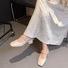 Baotou sandals women's 2025 summer new thick heel light mouth single shoes French pearl Mary Jane shoes square head high heels